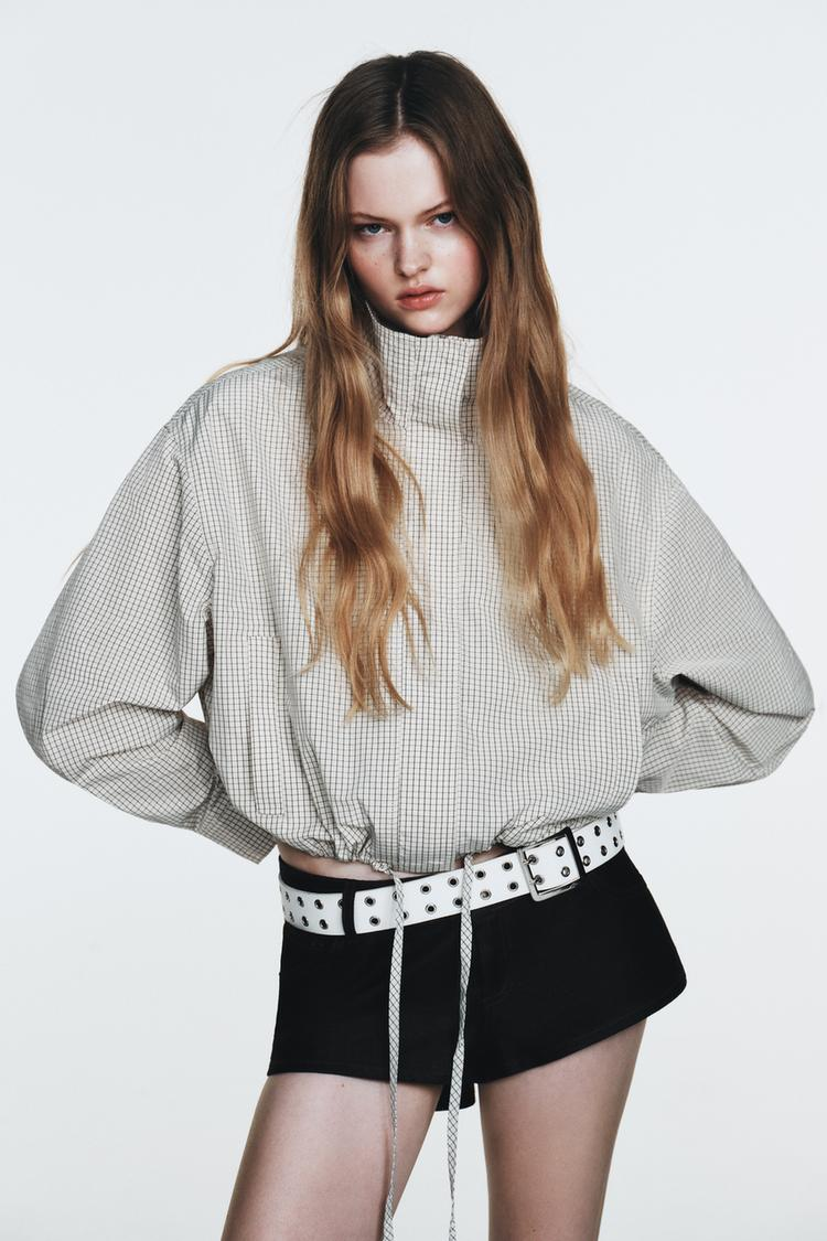 CHECK NYLON JACKET