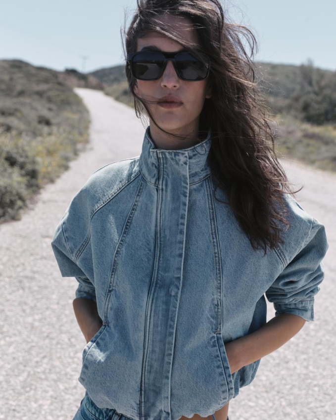 Z1975 HIGH-NECK DENIM BOMBER JACKET