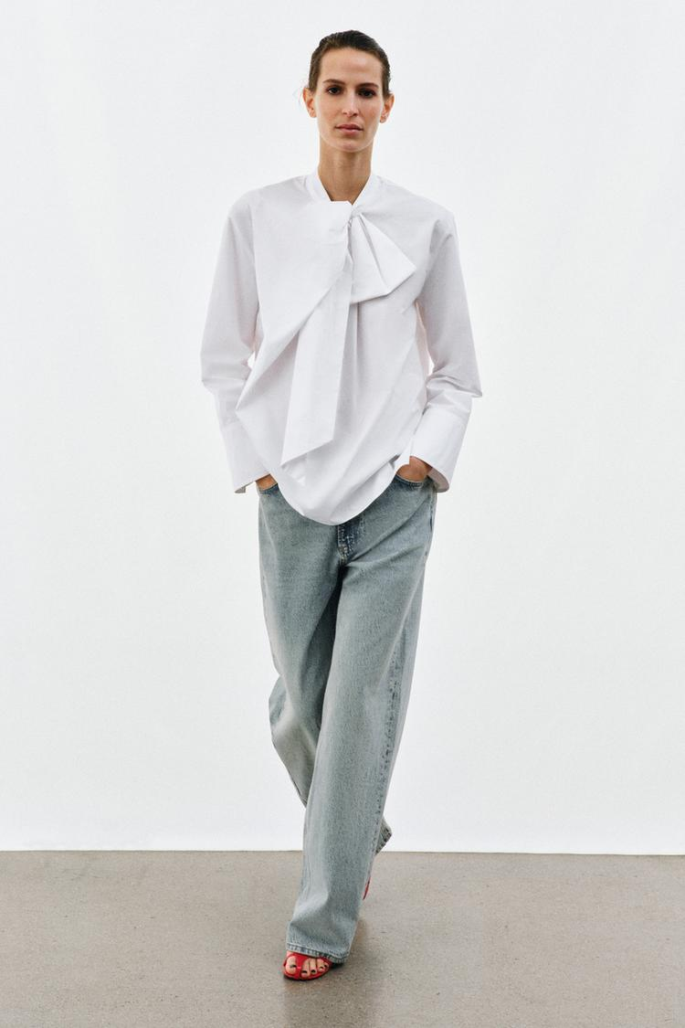COLLECTION POPLIN SHIRT WITH TIE DETAIL