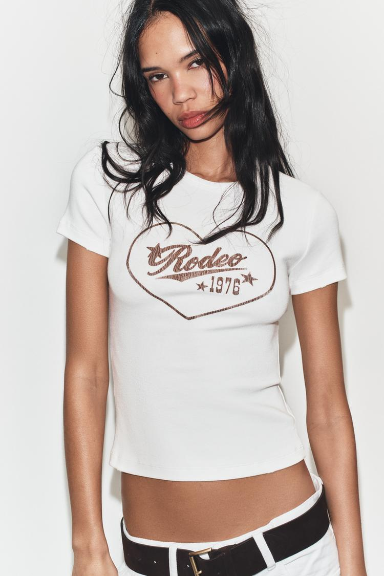SHORT SLEEVE SLOGAN T-SHIRT