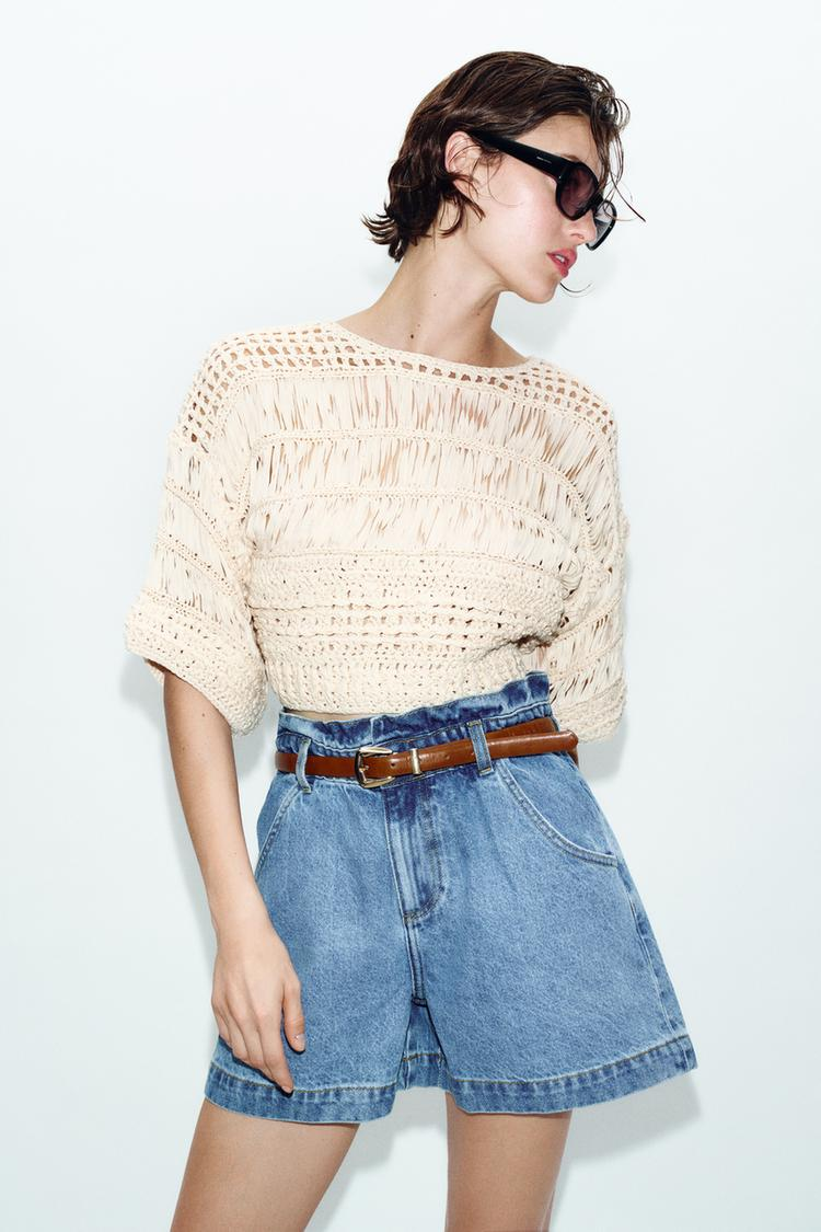  BELTED BAGGY BERMUDA SHORTS